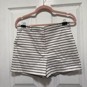 Zara Women's Navy Striped Shorts